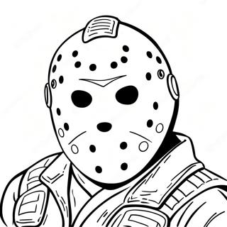 Jason Voorhees Iconic Mask Coloring Page 56191-46716