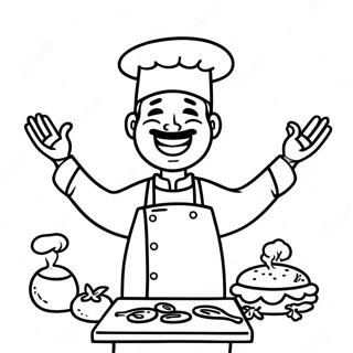 Cheerful Chef Cooking Coloring Page 56222-46742