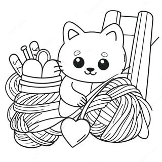 Cozy Knitting Scene Coloring Page 56232-46745