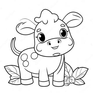 Cute Strawberry Cow Coloring Page 5623-4490