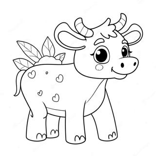 Cute Strawberry Cow Coloring Page 5623-4491