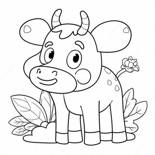 Cute Strawberry Cow Coloring Page 5623-4492