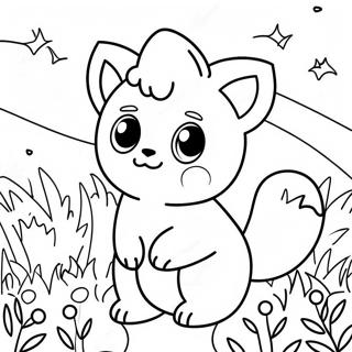 Cute Vulpix In A Flower Field Coloring Page 56252-46761