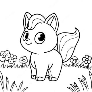 Cute Vulpix In A Flower Field Coloring Page 56252-46764