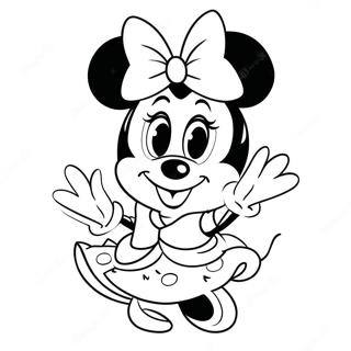 Cute Princess Minnie Mouse In A Dress Coloring Page 56262-46780