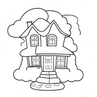 Colorful Up House In The Clouds Coloring Page 56272-46785