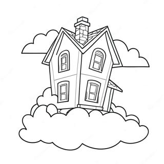 Colorful Up House In The Clouds Coloring Page 56272-46786