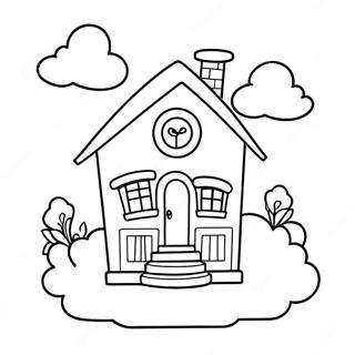 Colorful Up House In The Clouds Coloring Page 56272-46787