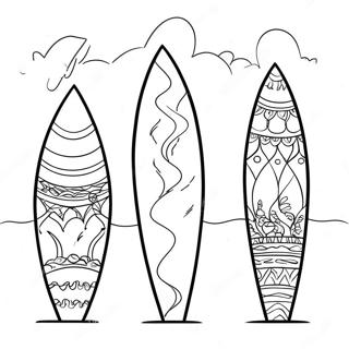 Colorful Surfboards On The Beach Coloring Page 56282-46790