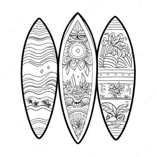 Colorful Surfboards On The Beach Coloring Page 56282-46791