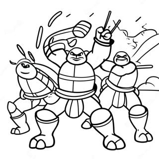 Teenage Mutant Ninja Turtles Action Scene Coloring Page 56322-46818