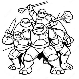 Teenage Mutant Ninja Turtles Action Scene Coloring Page 56322-46819