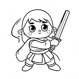 Cute Young Jedi In Action Coloring Page 56352-46849