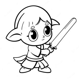 Cute Young Jedi In Action Coloring Page 56352-46850