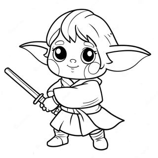 Cute Young Jedi In Action Coloring Page 56352-46851