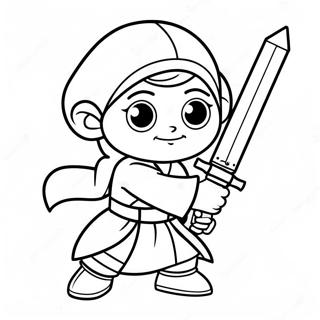 Cute Young Jedi In Action Coloring Page 56352-46852