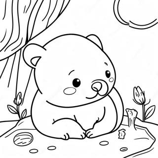 Cute Wombat Sleeping Coloring Page 56382-46868