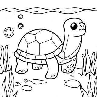 Cute Minecraft Turtle Swimming Coloring Page 56392-46881