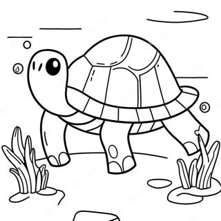 Cute Minecraft Turtle Swimming Coloring Page 56392-46883