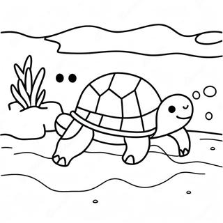 Cute Minecraft Turtle Swimming Coloring Page 56392-46884