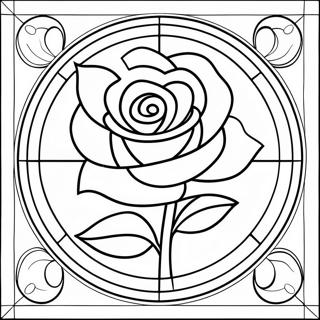 Elegant Stained Glass Rose Coloring Page 56412-46899