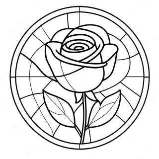 Elegant Stained Glass Rose Coloring Page 56412-46900