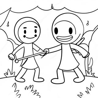 Epic Stickman Battle Coloring Page 56422-46902