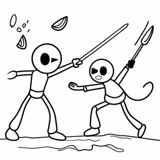 Epic Stickman Battle Coloring Page 56422-46904