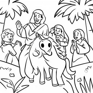 Joyful Palm Sunday Celebration Coloring Page 5654-4517