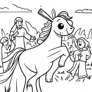 Joyful Palm Sunday Celebration Coloring Page 5654-4518