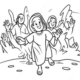 Joyful Palm Sunday Celebration Coloring Page 5654-4520