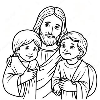 Jesus With Children Coloring Page 56552-47010