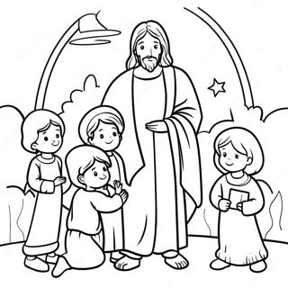 Jesus With Children Coloring Page 56552-47011