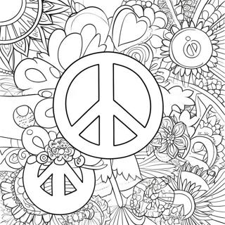 Colorful Peace Symbols Coloring Page 56582-47037