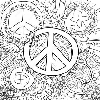 Colorful Peace Symbols Coloring Page 56582-47038