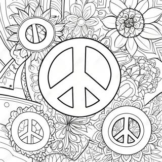 Colorful Peace Symbols Coloring Page 56582-47039