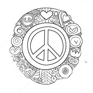 Colorful Peace Symbols Coloring Page 56582-47040