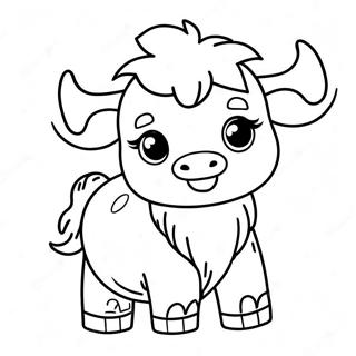 Cute Baby Yak Coloring Page 56592-47032