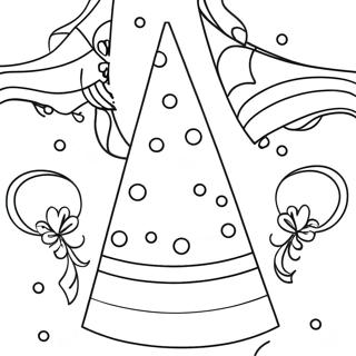 Colorful Party Hat With Balloons Coloring Page 56612-47052