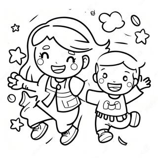 Excited Kids On First Day Of Preschool Coloring Page 5664-4525