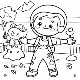 Excited Kids On First Day Of Preschool Coloring Page 5664-4528