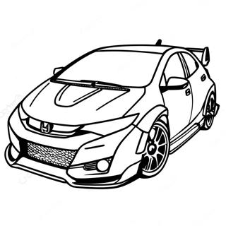 Sporty Honda Civic Type R Coloring Page 56702-47132