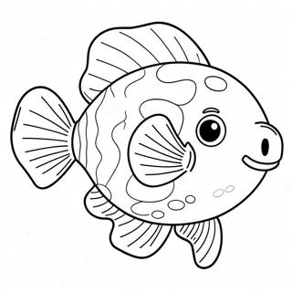 Funny Blob Fish Swimming Coloring Page 56712-47133