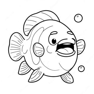 Funny Blob Fish Swimming Coloring Page 56712-47134