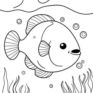 Funny Blob Fish Swimming Coloring Page 56712-47135