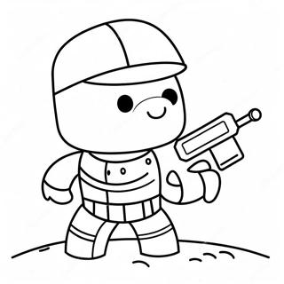 Cute Roblox Soldier Piggy In Action Coloring Page 56722-47141