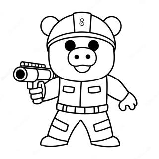 Cute Roblox Soldier Piggy In Action Coloring Page 56722-47143