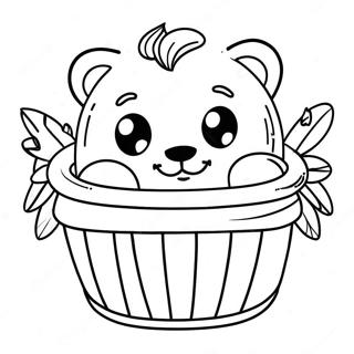 Cute Laundry Basket Coloring Page 56732-47153