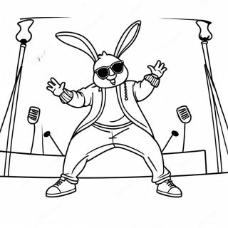 Bad Bunny Performing On Stage Coloring Page 5674-4533