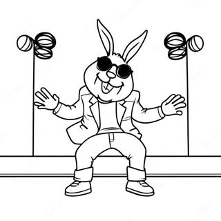 Bad Bunny Performing On Stage Coloring Page 5674-4534